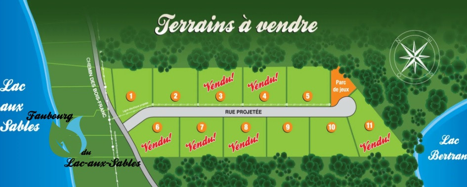 magnifique terrains a vendre LAC-AUX-SABLES